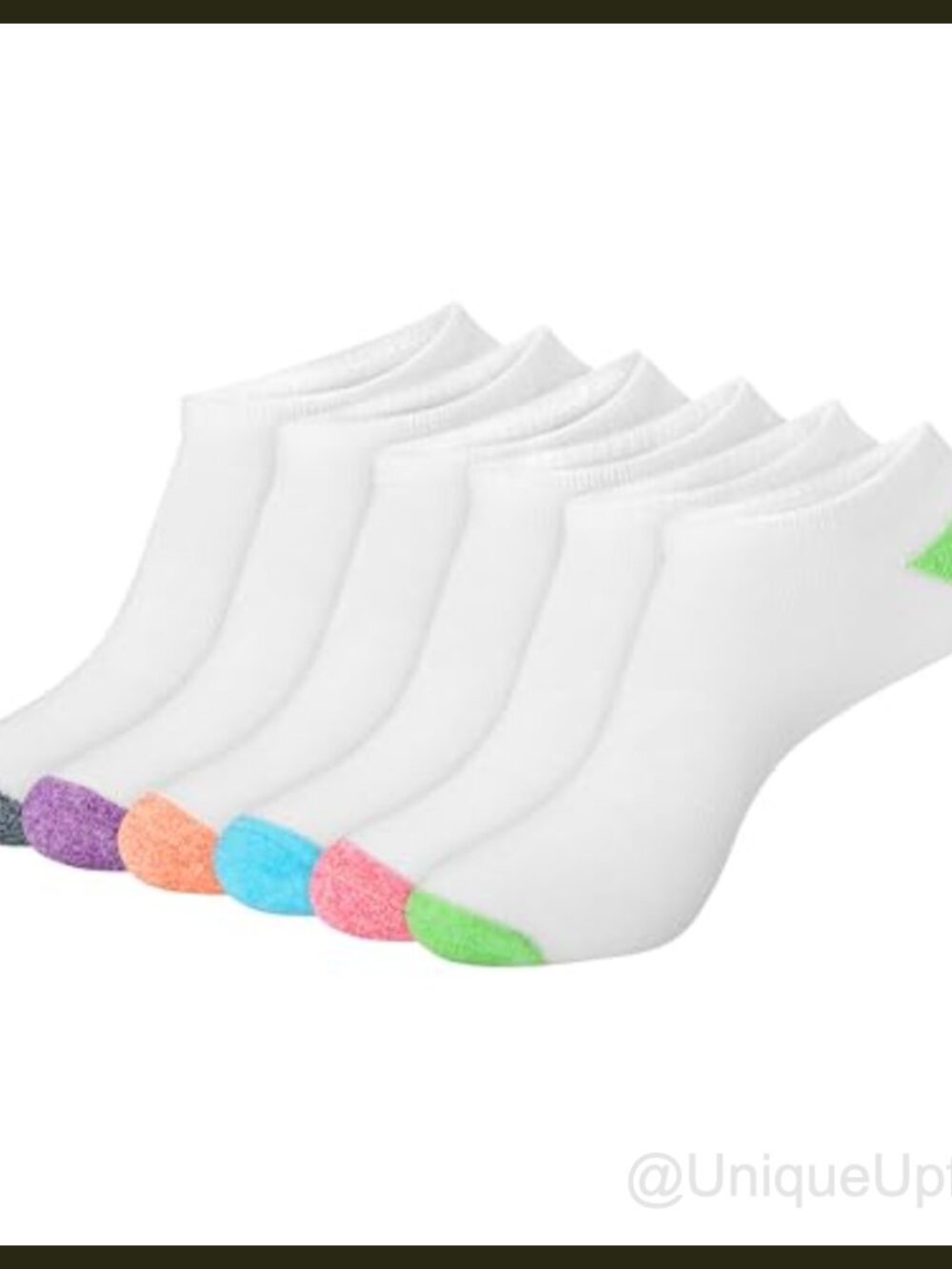 6-Pair Comfort Fit No Show Liner Socks Arch Support Cushioned Moisture Wicking